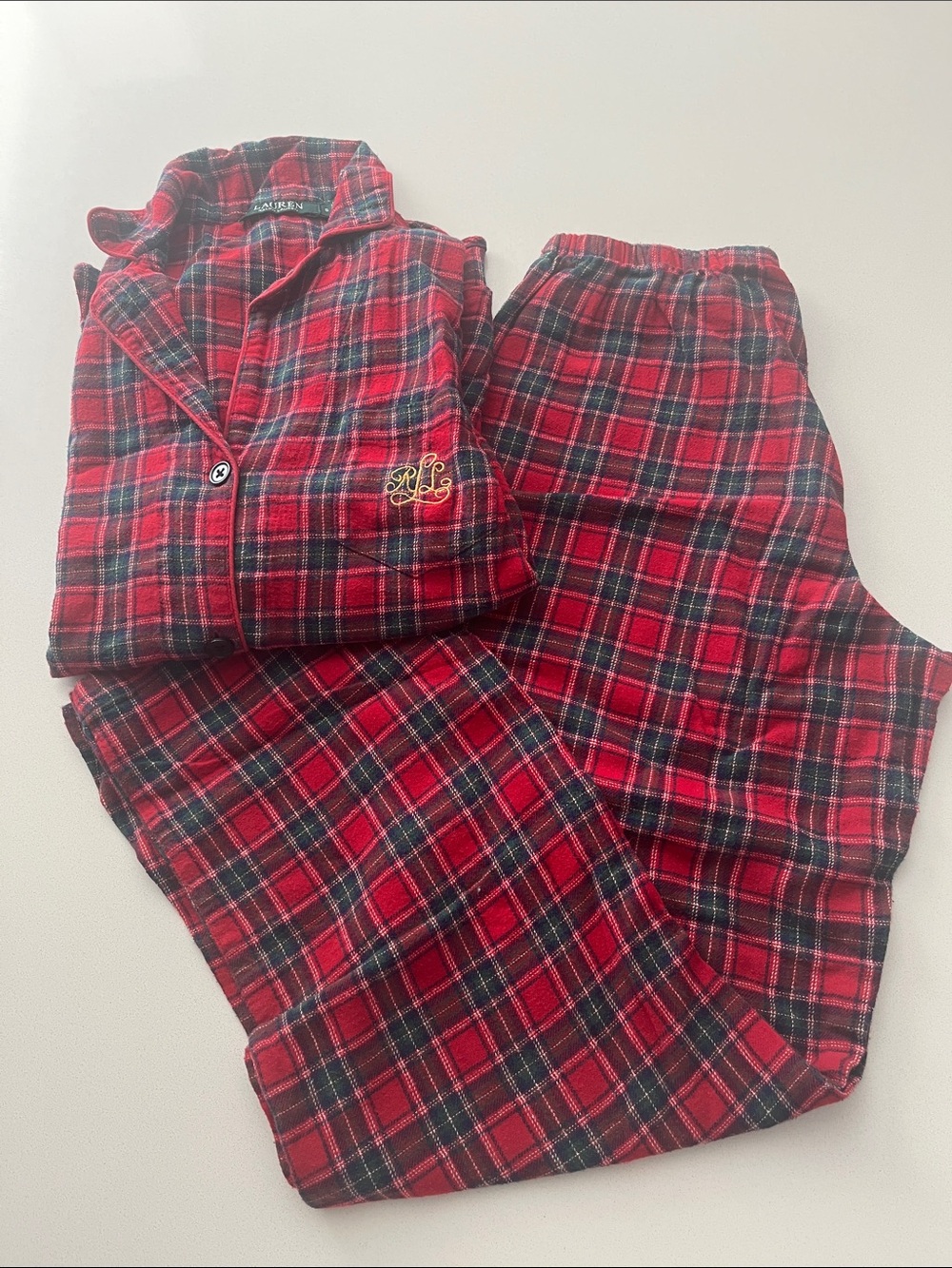 Ralph Lauren Red and Black Plaid Women’s Pajama Set